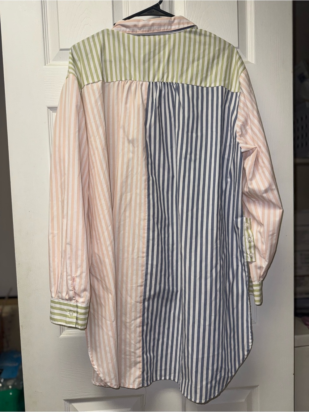 Cato Pastel Striped Oversized Button-Down Shirt - Picture 3 of 4